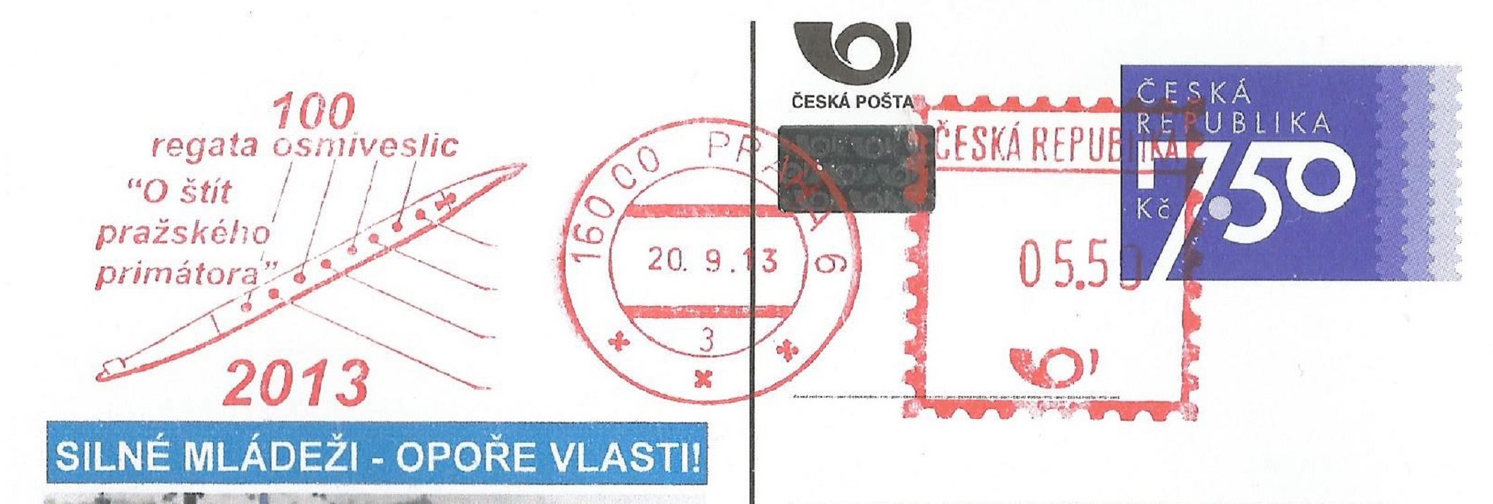PM CZE 2013 Sept. 20th Praha regatta centenary red meter mark