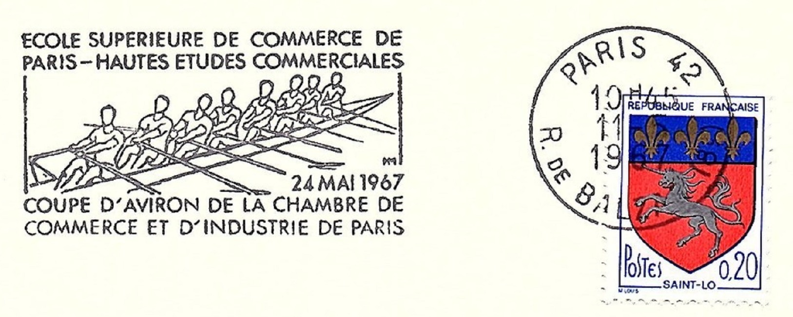 PM FRA 1967 May 11th Paris Coup dAviron Chambre Commerce et Industrie Paris May 24th