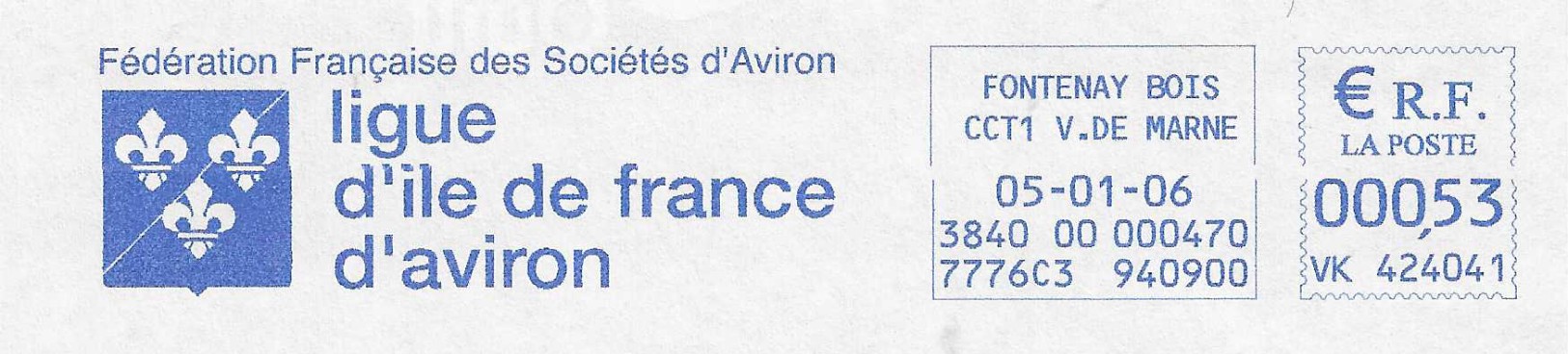 PM FRA 2006 Jan. 5th Fontenay Bois Federation Francaise des Sociétés dAviron Ligue dIle de France dAviron