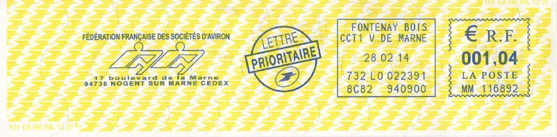 PM FRA 2014 Febr. 28th Nogent sur Marne Federation Francaise des Sociétés dAviron blue meter mark