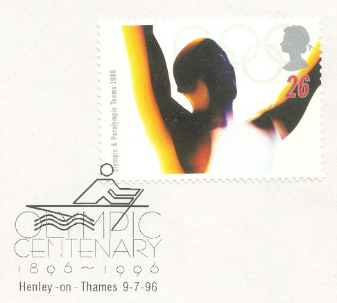 pm gbr 1996 july 7th henley on thames olympic centenary 1896 1996 pictogram 