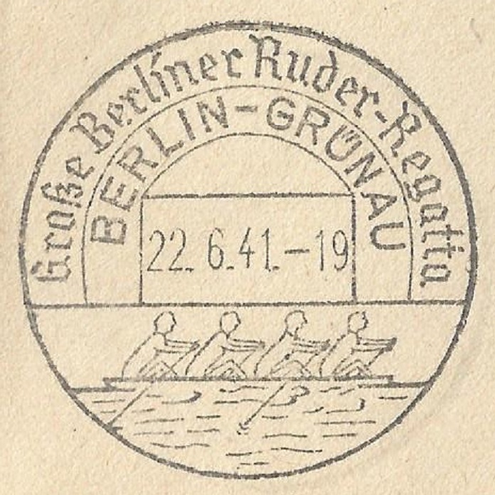 PM GER 1941 June 22nd Grosse Berliner Ruder Regatta Berlin Gruenau 4 
