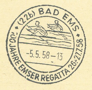 pm ger 1958 bad ems regatta centenary two single scullers