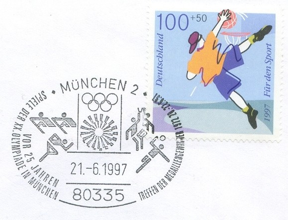 pm ger 1997 june 21st munich 25 years ago games of the 20th olympiad with pictogram no. 3