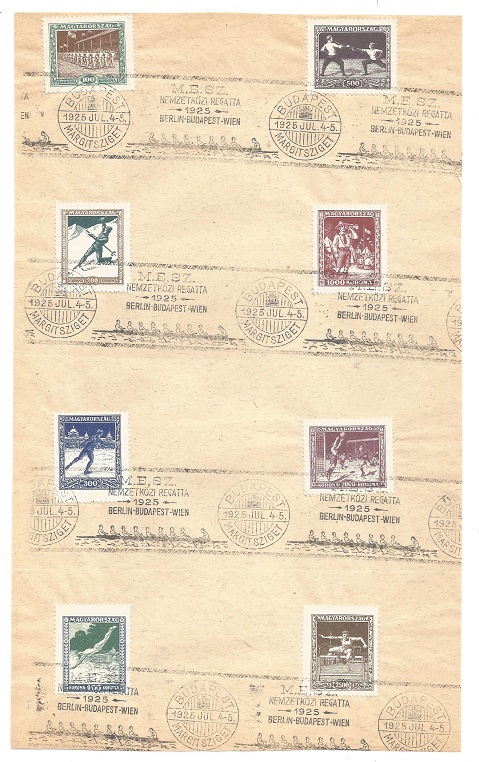 PM HUN 1925 July 4th 5th Budapest M.ES.Z Nemzetkoezi Regatta Berlin Budapest Wien on complete sport set