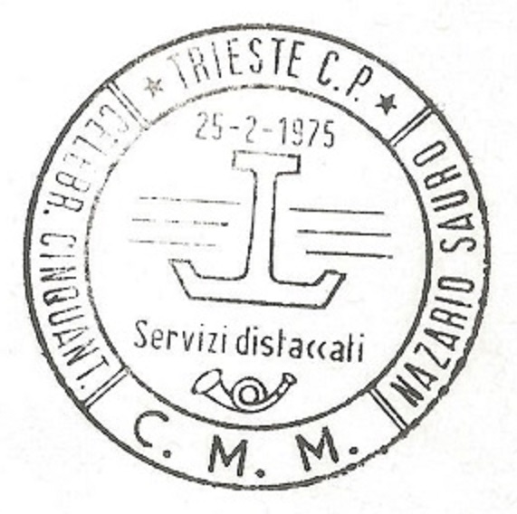 PM ITA 1975 Febr. 25th Trieste Circolo Marina Mercantile Nazario Sauro 50th anniversary
