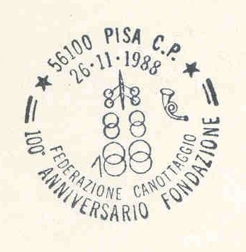 pm ita 1988 nov. 26th pisa italian rowing federation 100th anniversary 2x 