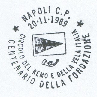 pm ita 1989 nov. 20th napoli circolo del remo e della vela italia centenary flag 