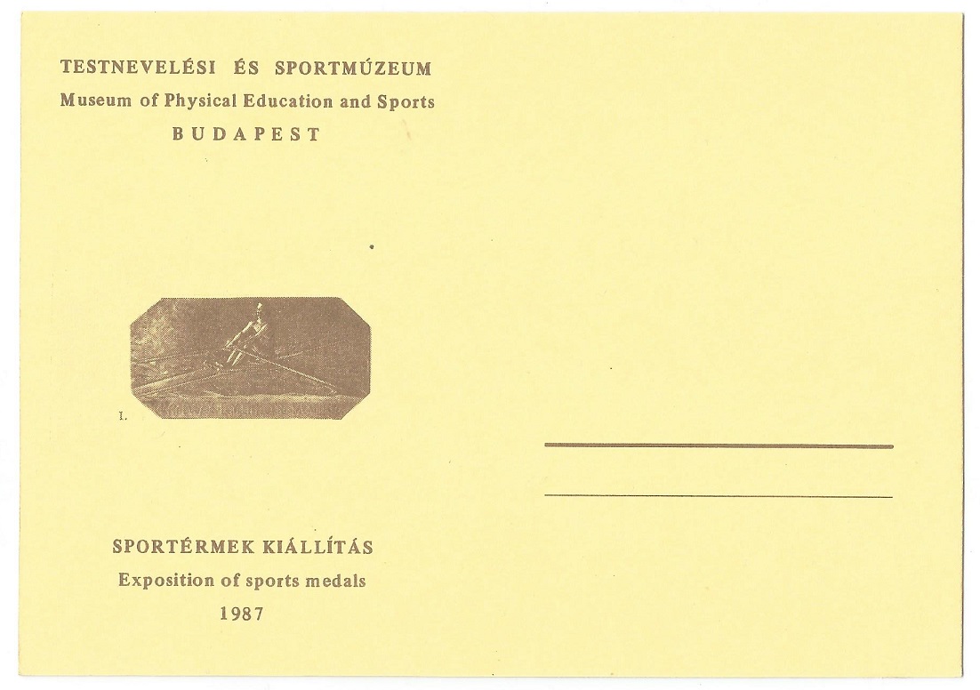 Illustrated card HUN 1987 Exposition of sport medals Budapest