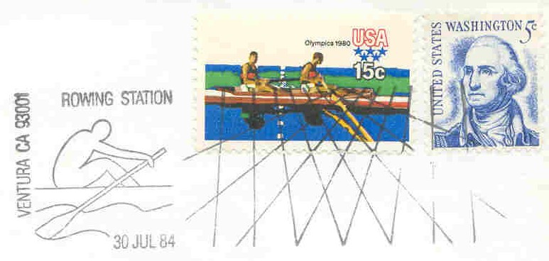 pm usa 1984 july 30th ventura og los angeles rowing station stylized rower with killer bars 