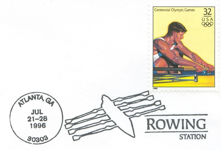 pm usa 1996 july 21st 28th atlanta rowing station stylized 8 