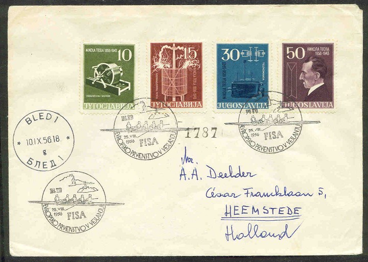 pm yug 1956 aug. 25th erc bled 4 on lake bled 