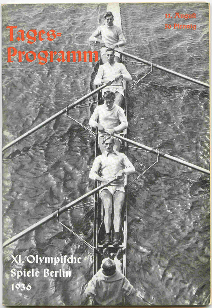 program ger 1936 og berlin aug. 13th with photo of olympic champion 4 1932 berliner rc on cover