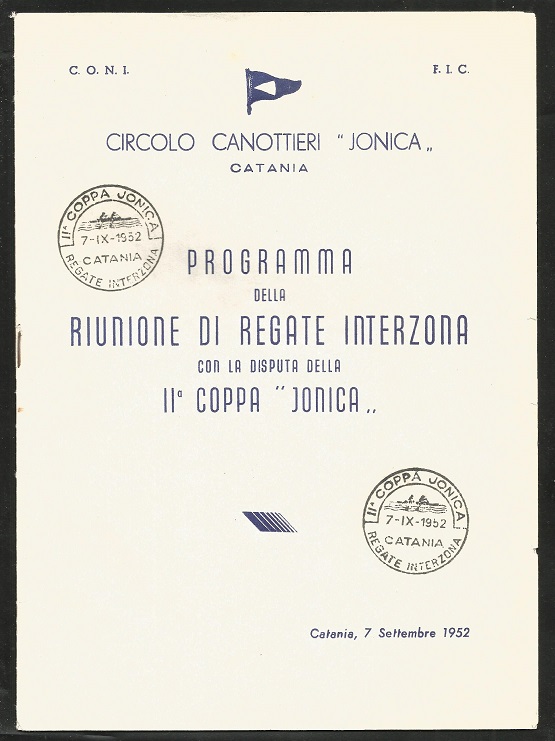 Program ITA 1952 Catania regatta