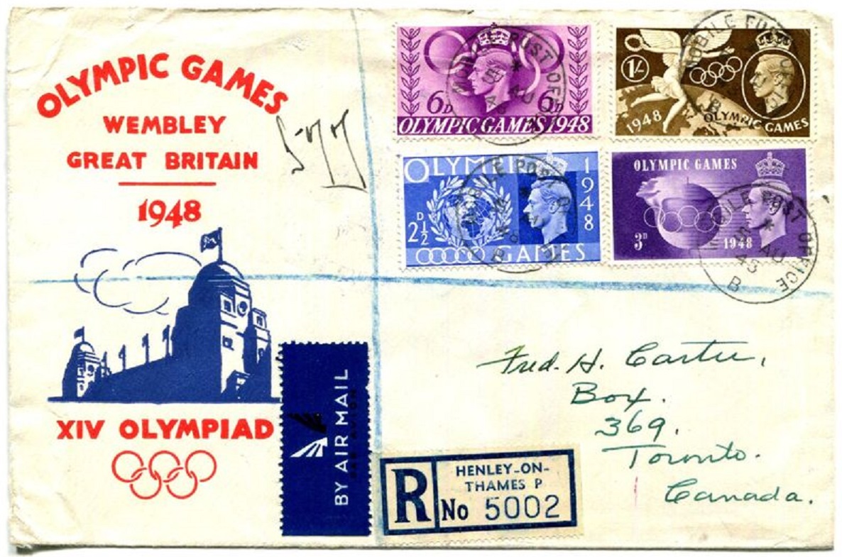 Registered letter GBR 1948 Aug. 5th OG London Henley Mobile Post Office B front