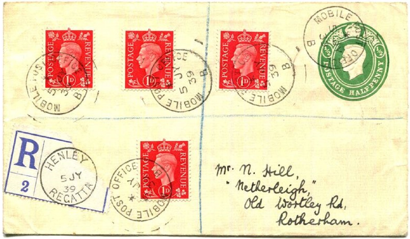 Registered letter GBR 1ß39 Henley Regatta frontt