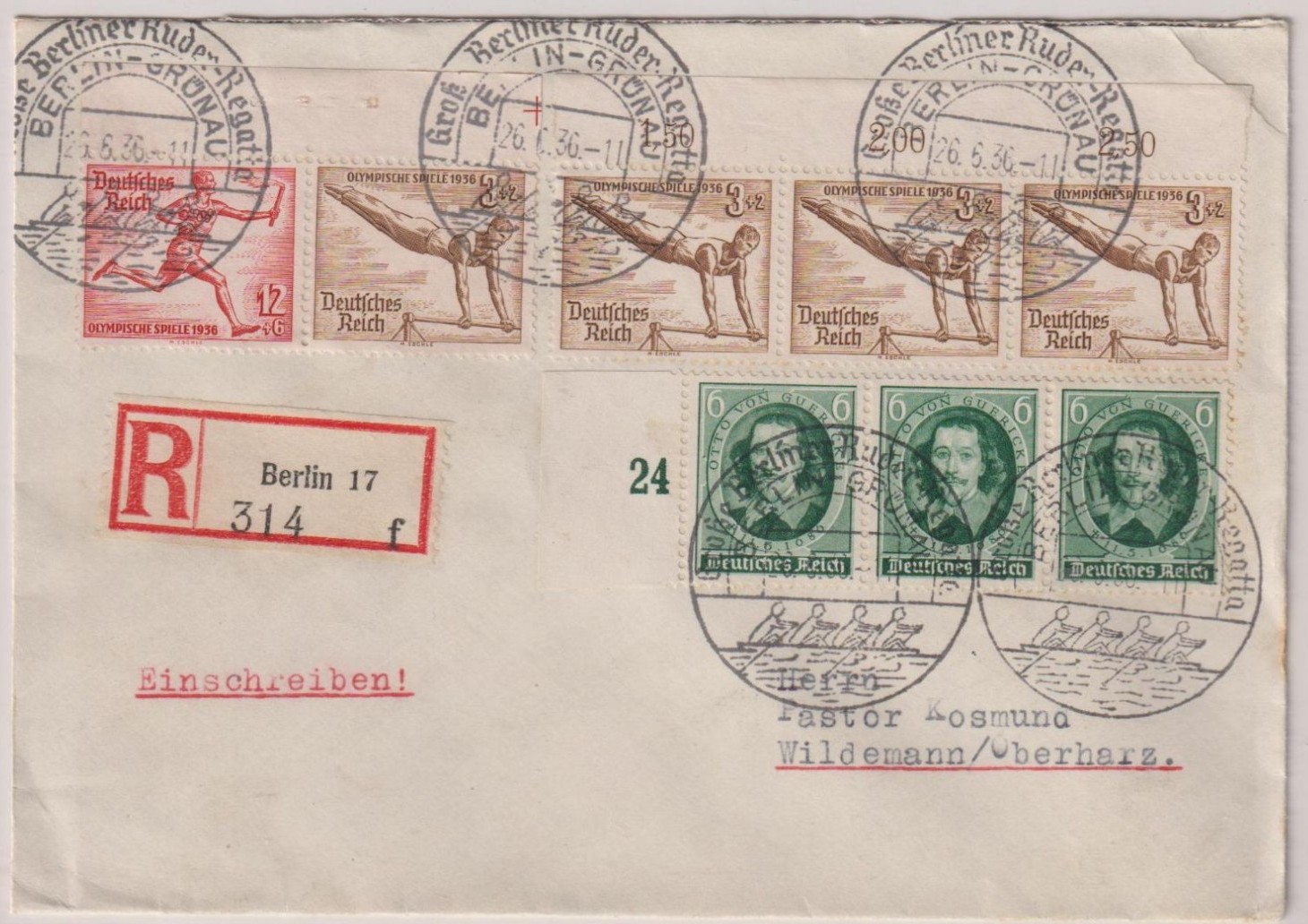 Registered letter GER 1936 June 26th Berlin