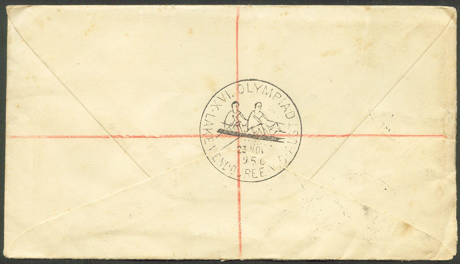 registered letter aus 1956 og melbourne lake wendouree with pm nov. 23rd reverse