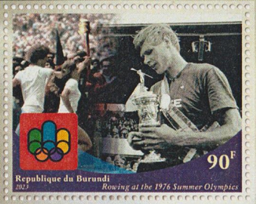 Stamp BDI 2023 unauthorized issue OG Montreaol 1976 M1X gold medal winner Pertti Karppinen FIN I