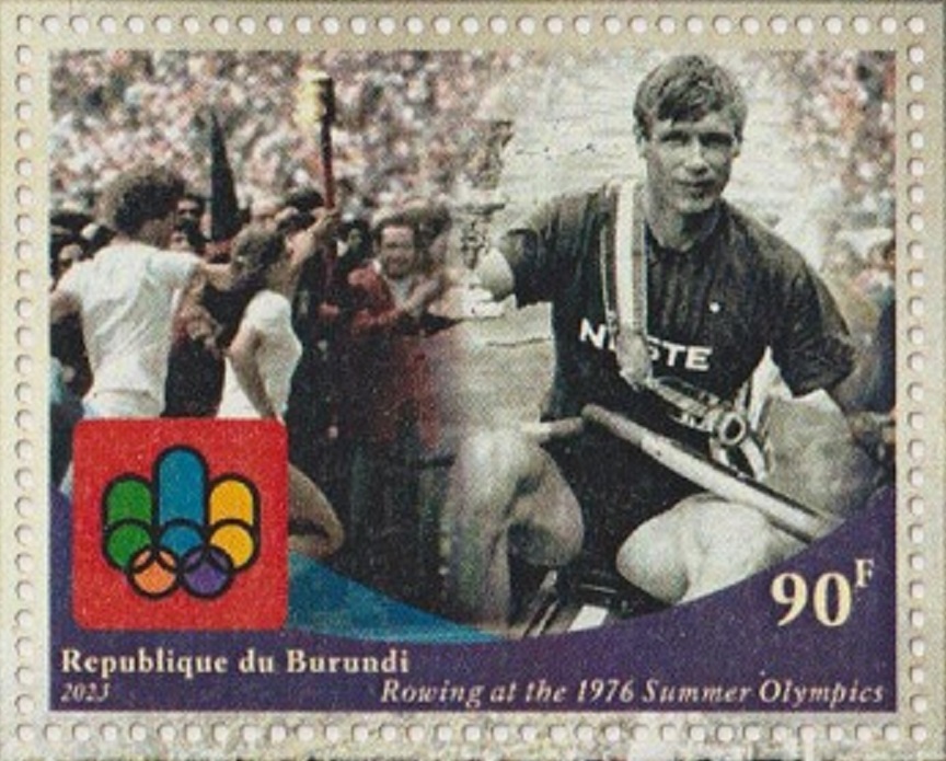 Stamp BDI 2023 unauthorized issue OG Montreaol 1976 M1X gold medal winner Pertti Karppinen FIN II