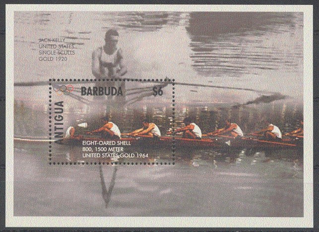 stamp ant 1996 ss mi bl. 313 kelly gold 1x 1920 and usa 8 gold 1964 