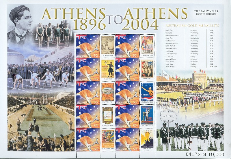 stamp aus 2004 ms australian gold medal winners the early years henry pearce 1928 1932 