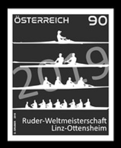 Stamp AUT 2019 WRC Linz Ottensheim black proof MI 3478