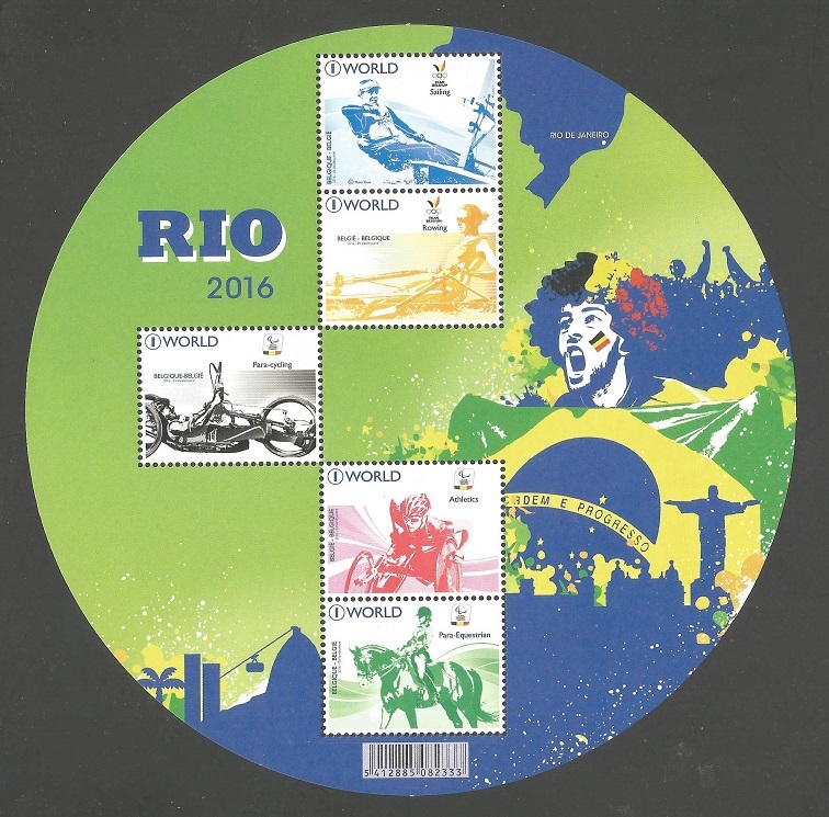 Stamp BEL 2016 Aug. 22nd MS OG Rio de Janeiro