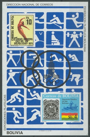 stamp bol 1980 oct. 13th ss og moscow pictogram