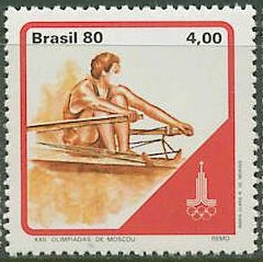 stamp bra 1980 june 30th og moscow mi 1778 single sculler 