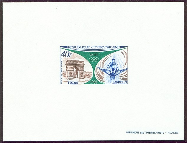 stamp caf 1972 dec. 28th gold medal winners of olympic games epreuve de luxe mi 305 barrelet winner of 1x og paris 1900 