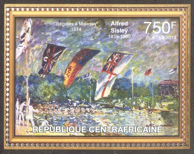 stamp caf 2013 perforated painting rgates molesay 1874 by alfred sisley
