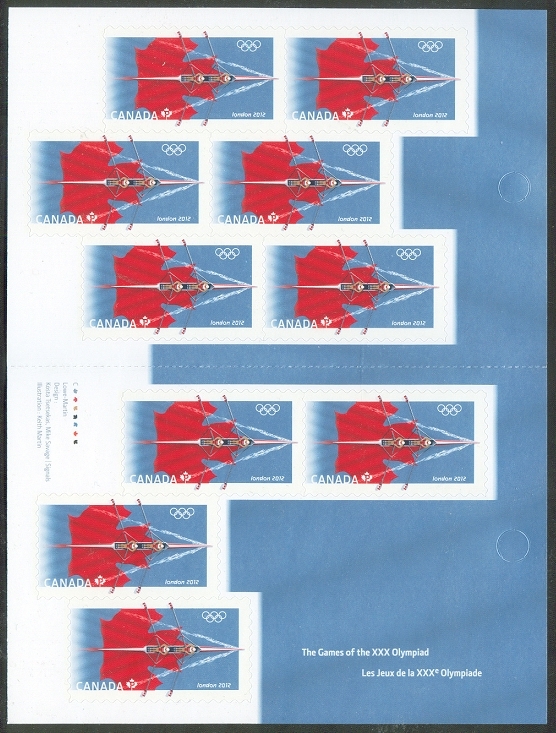 stamp can 2012 og london booklet 10 self adhesive stamps
