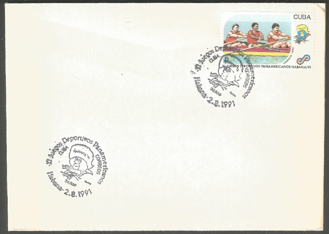 stamp cub 1990 with pm xi. panamerican games habana 1991 aug. 2nd