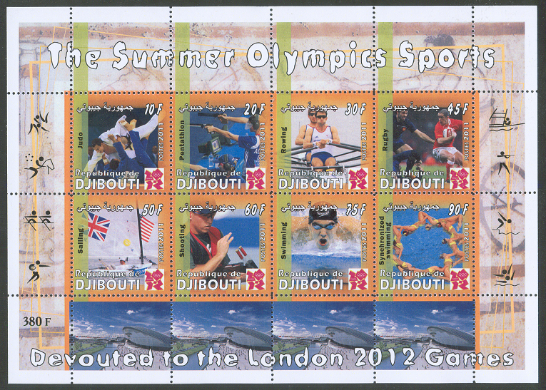 stamp dji 2011 og london 2012 the summer olympic sports ms