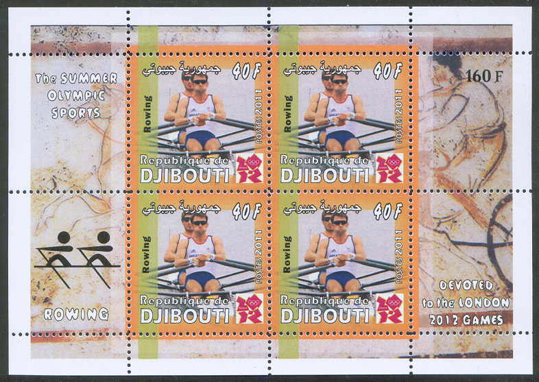 stamp dji 2011 og london 2012 the summer olympic sports ms rowing