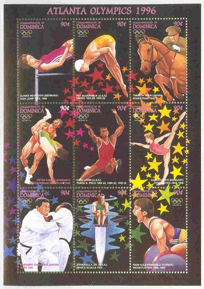 stamp dma 1996 june 7th og atlanta ms mi 2153 2161 with mi 2160 john kelly 