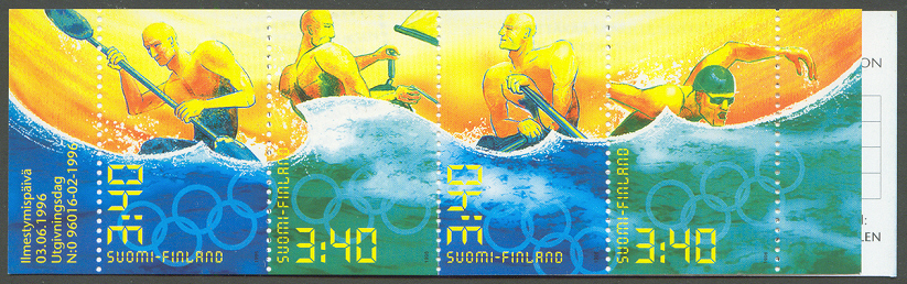 Stamp FIN 1996 June 3rd OG Atlanta booklet Mi MH 43 1346 49