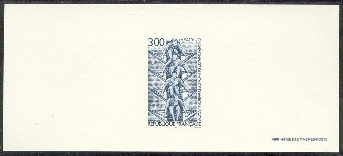 stamp fra 1997 wrc aiguelebette proof in blue