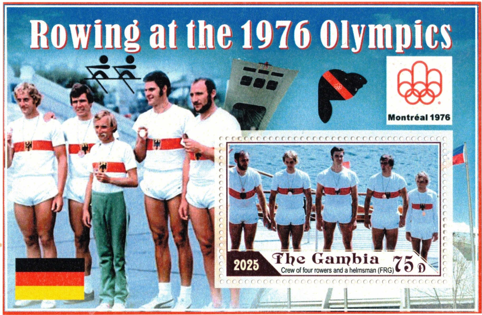 Stamp GAM 2025 SS unauthorized issue OG Montreal M4 bronze medal winner crew GER