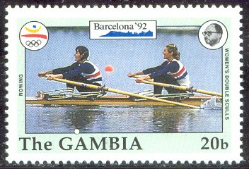stamp gam 1992 aug.10th og barcelona wl2x gbr mi 1387 l. clark b. crockford gbr winner wl2x wrc hazewinkel 1985 