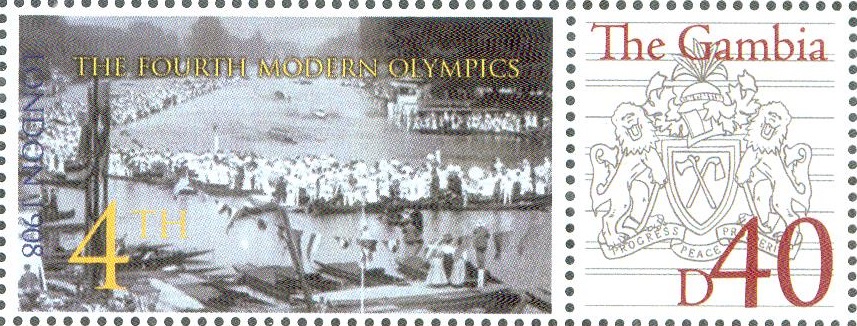 stamp gam undated og london 1908 m8 final gbr leander rc beats bel royal club nautique de gand by two lengths