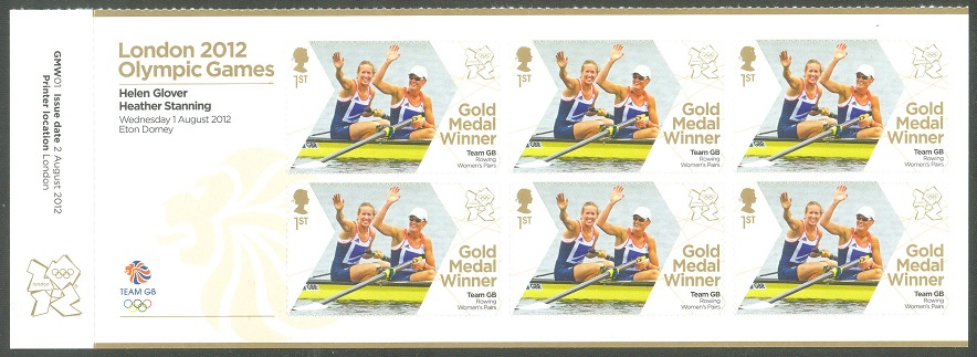 Stamp GBR 2012 Aug. 2nd MS OG London W2 gold medal winners Helen Glover Heather Stanning GBR