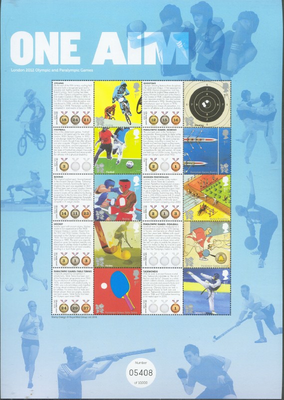 stamp gbr 2010 july 27th mi 2977 86 paralympic games london 2012 one aim 