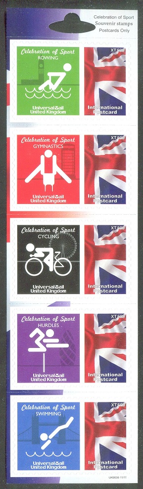 stamp gbr 2012 universal mail uk celebration of sport og london set of five
