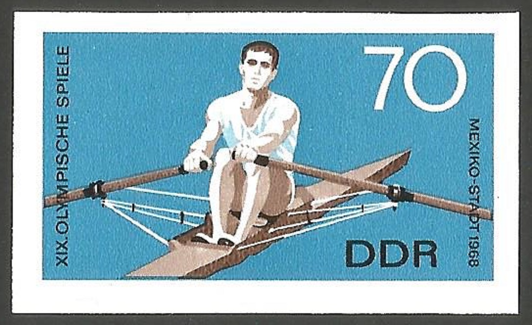 Stamp GDR 1968 Sept. 18th OG Mexico Mi 1409 imperforated proof III
