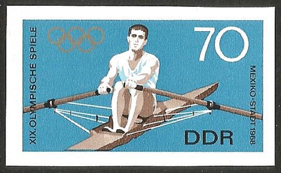 Stamp GDR 1968 Sept. 18th OG Mexico Mi 1409 imperforated proof IV