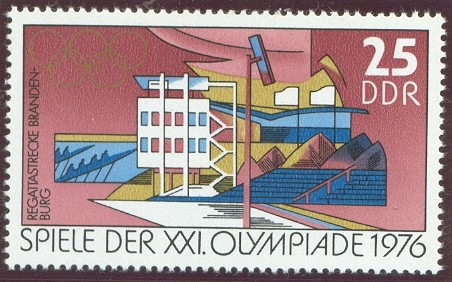 stamp gdr 1976 may 18th og montrea mi 2129 finish tower regatta course brandenburg 