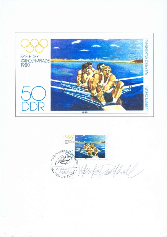 stamp gdr 1980 apr. 22nd og moscow mi 2505 designer s show page with signature