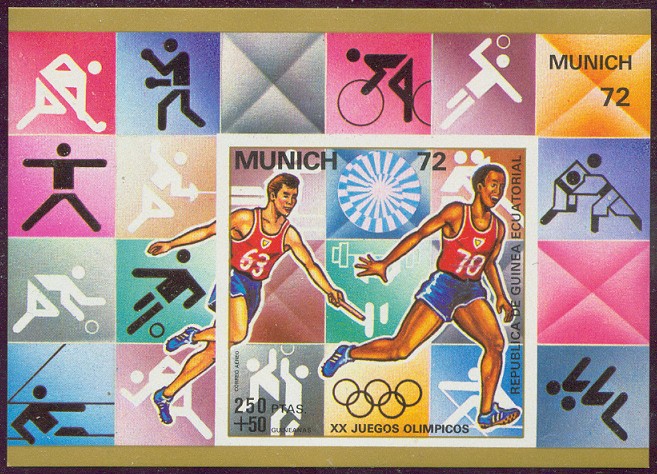 stamp geq 1972 aug. 17th ss og munich mi bl. 18 pictogram